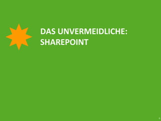 6
DAS UNVERMEIDLICHE:
SHAREPOINT
 