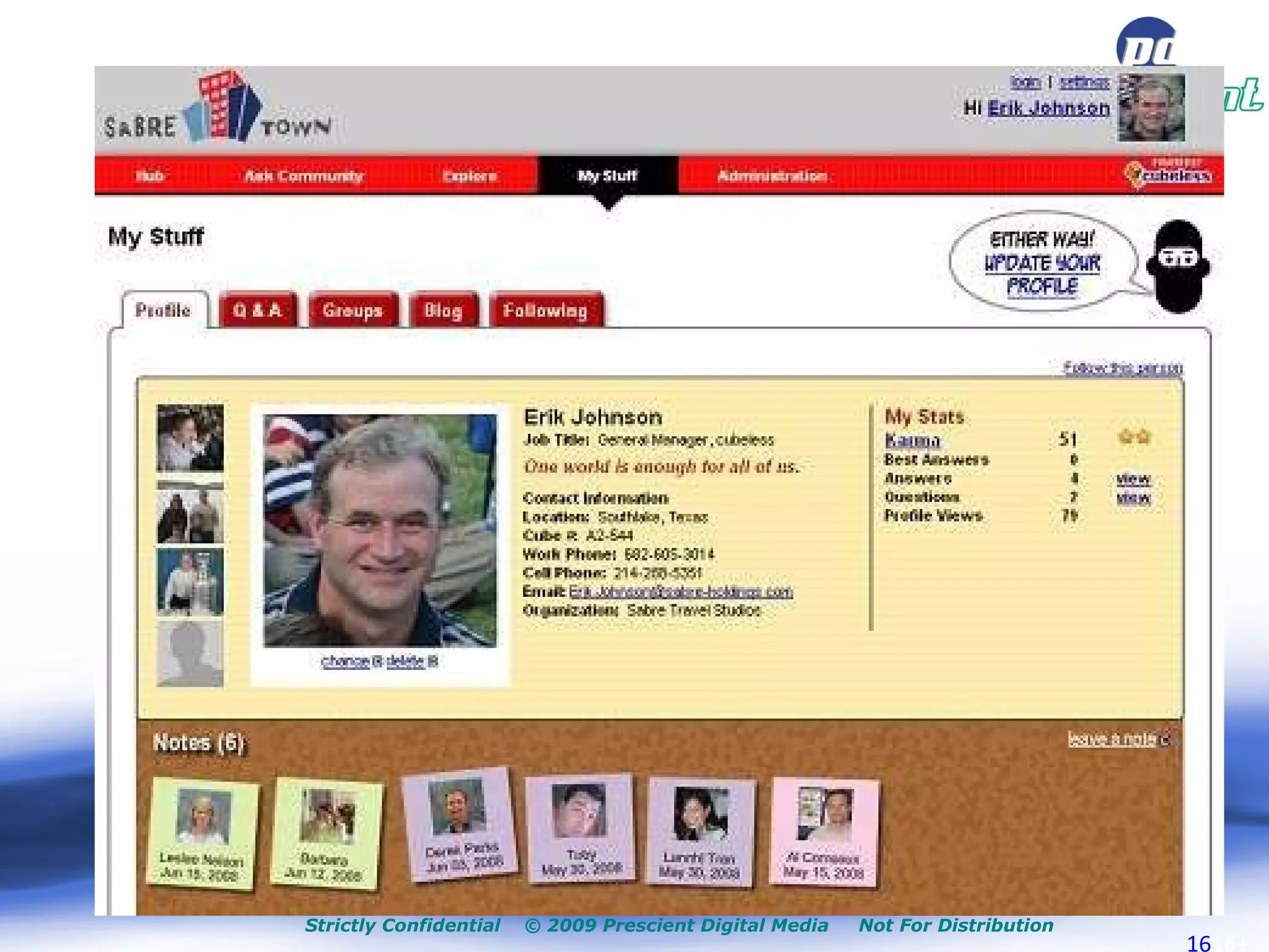 Strictly Confidential  © 2009 Prescient Digital Media  Not For Distribution + 