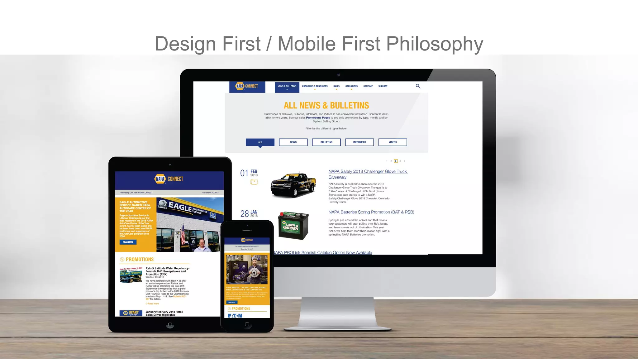 Design First / Mobile First Philosophy
 