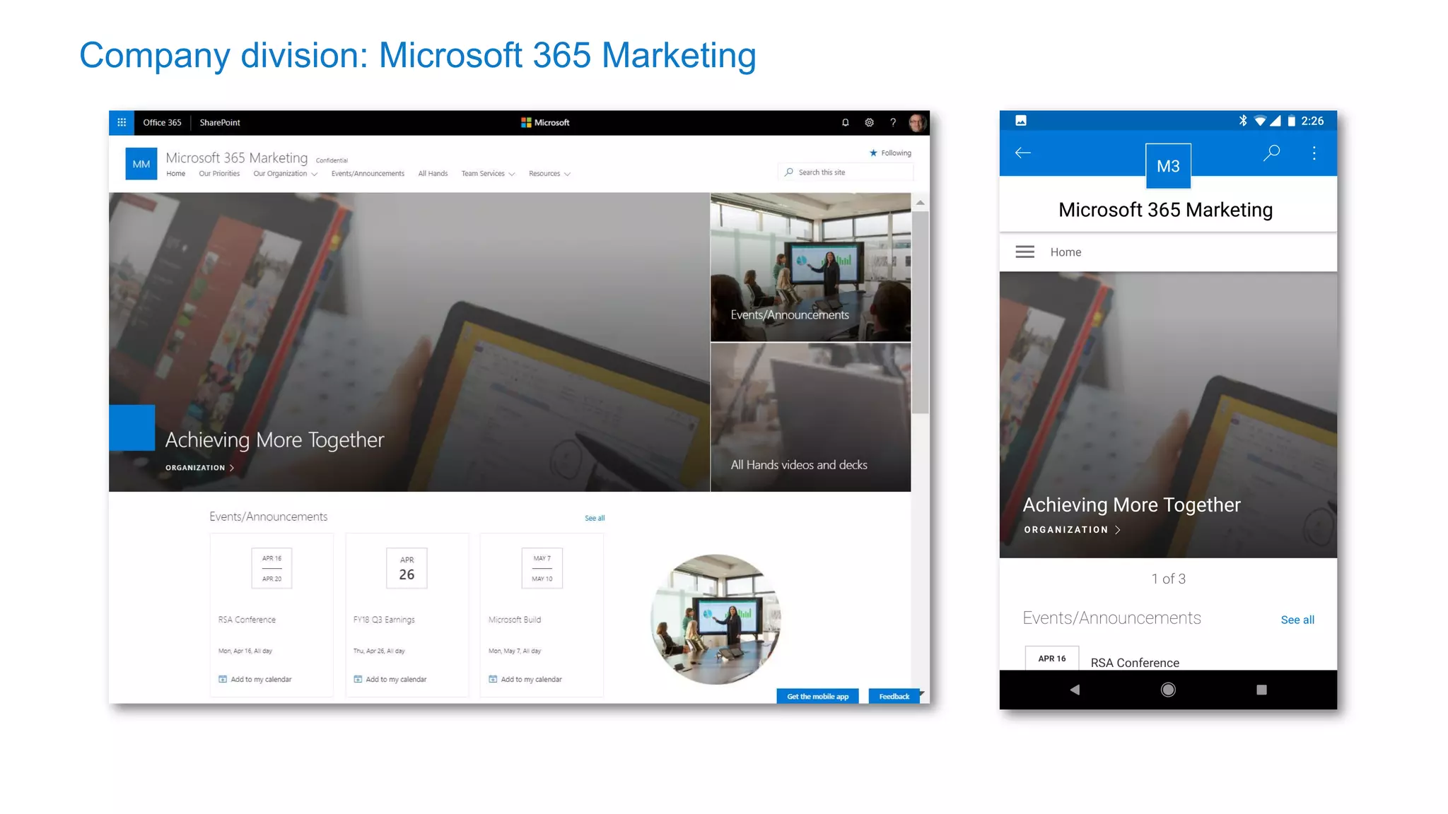 Company division: Microsoft 365 Marketing
 