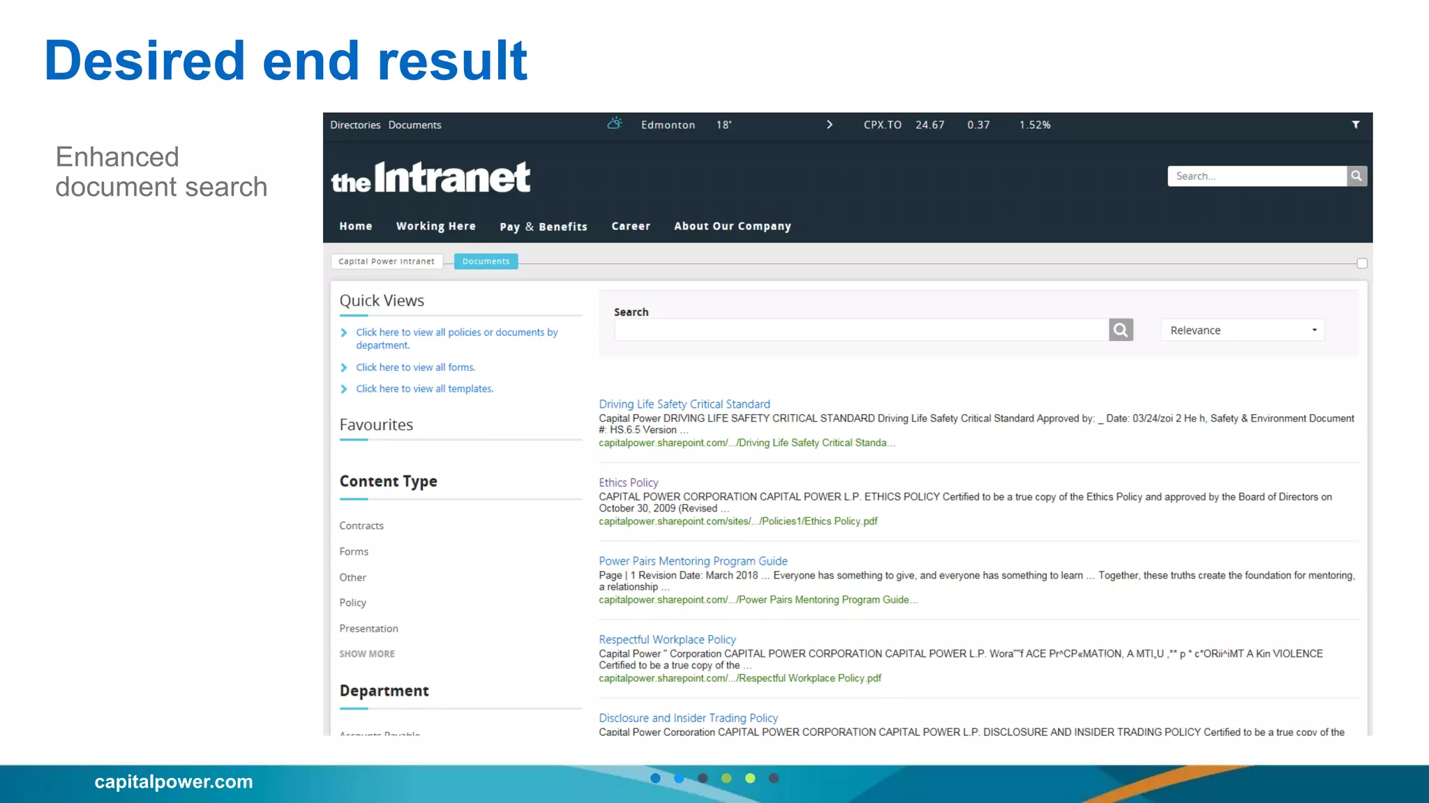 capitalpower.com
Desired end result
Enhanced
document search
 