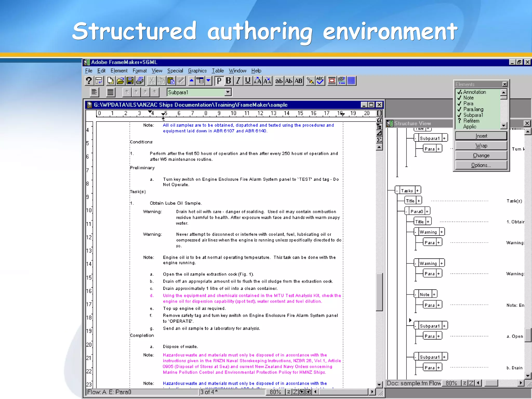Structured authoring environmentStructured authoring environment
 