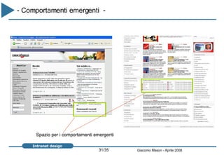 Spazio per i comportamenti emergenti - Comportamenti emergenti  -  