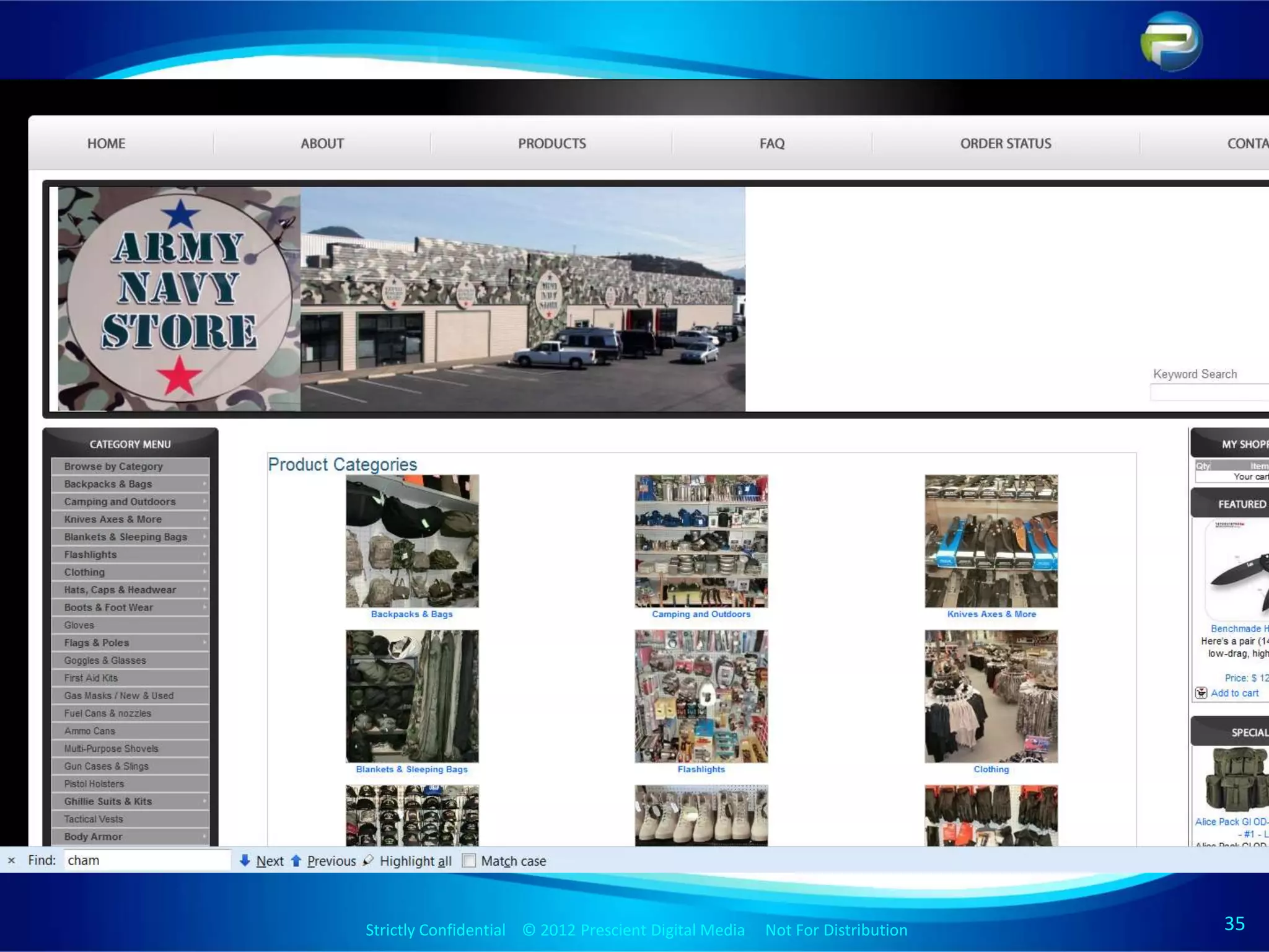 Strictly Confidential © 2012 Prescient Digital Media Not For Distribution
                                        Strictly Confidential © 2009 Prescient Digital Media   Not For Distribution   35
                                                                                                                      35
 