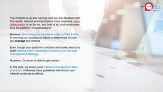 Intranet Management: Best Practices For Managing Your Intranet | PDF ...