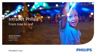 1
Intranet Philips
From tree to leaf
Jeroen de Bruin
Design/Digital
June 8th 2016
 