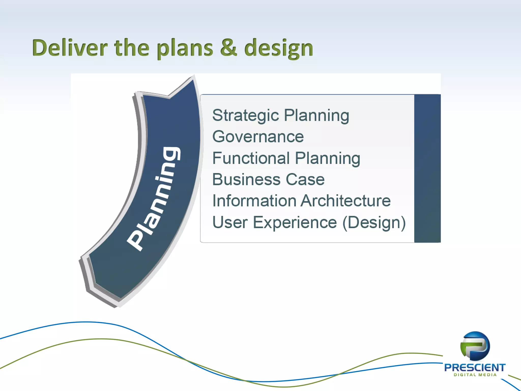 Deliver the plans & design
 
