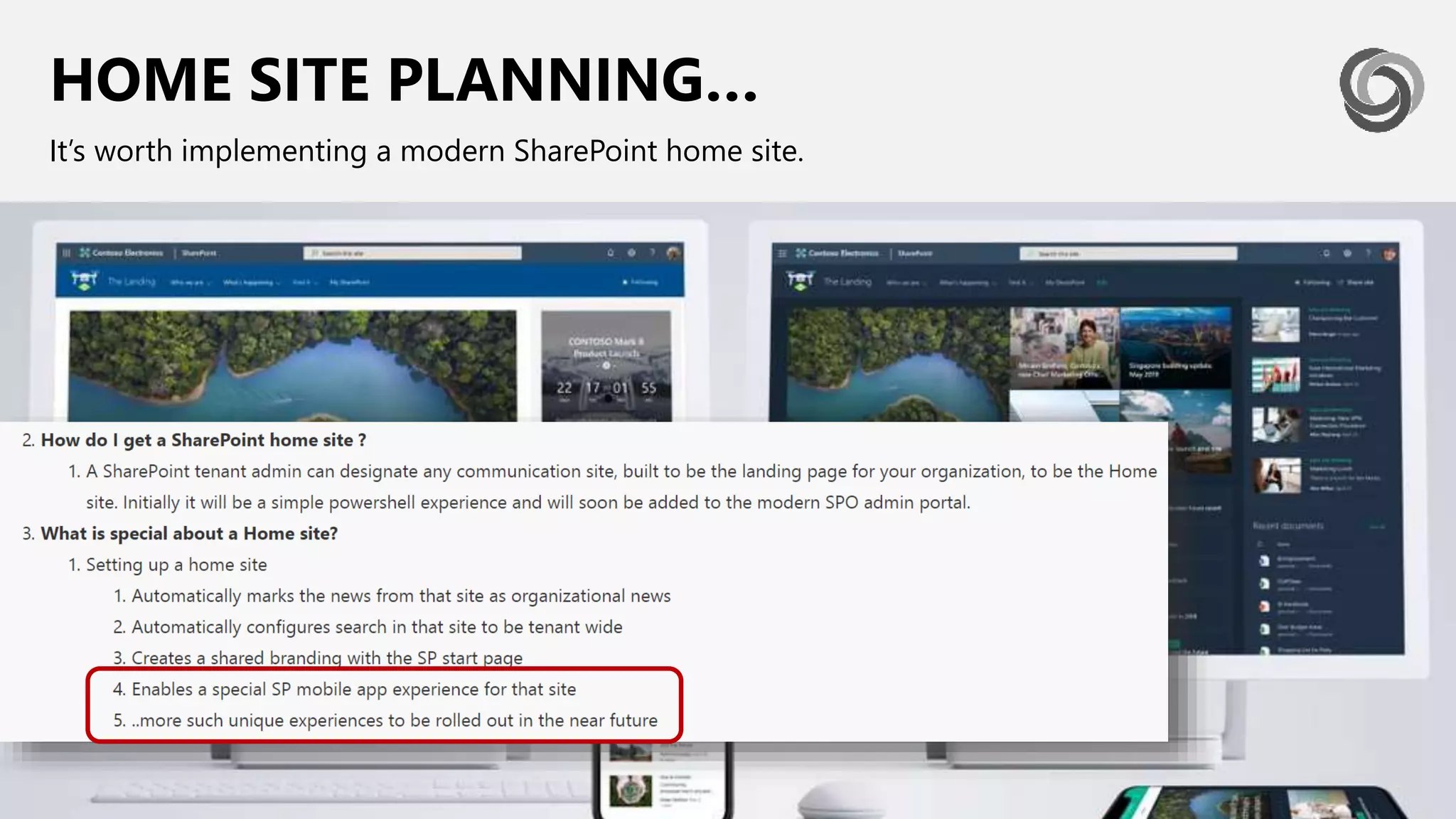 HOME SITE PLANNING…
It’s worth implementing a modern SharePoint home site.
 