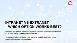 Intranet vs. Extranet: The Essential Guide | PPT
