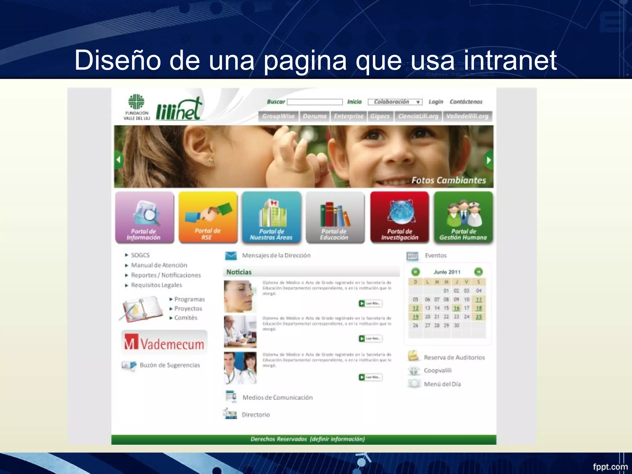 Diseño de una pagina que usa intranet
 