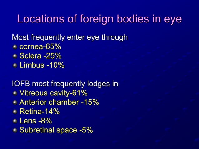 Intraocular foreign bodies - AJAY DUDANI | PPT | Death, Injury, or ...