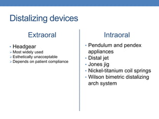 Intraoral Distalizing Devices | PPTX
