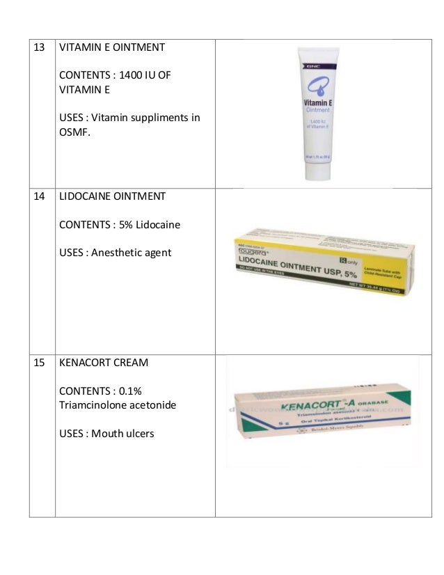 Intraoral ointments
