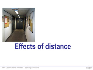Intra-Organisational Networks – Spatially Embedded June 2017
Effects of distance
 