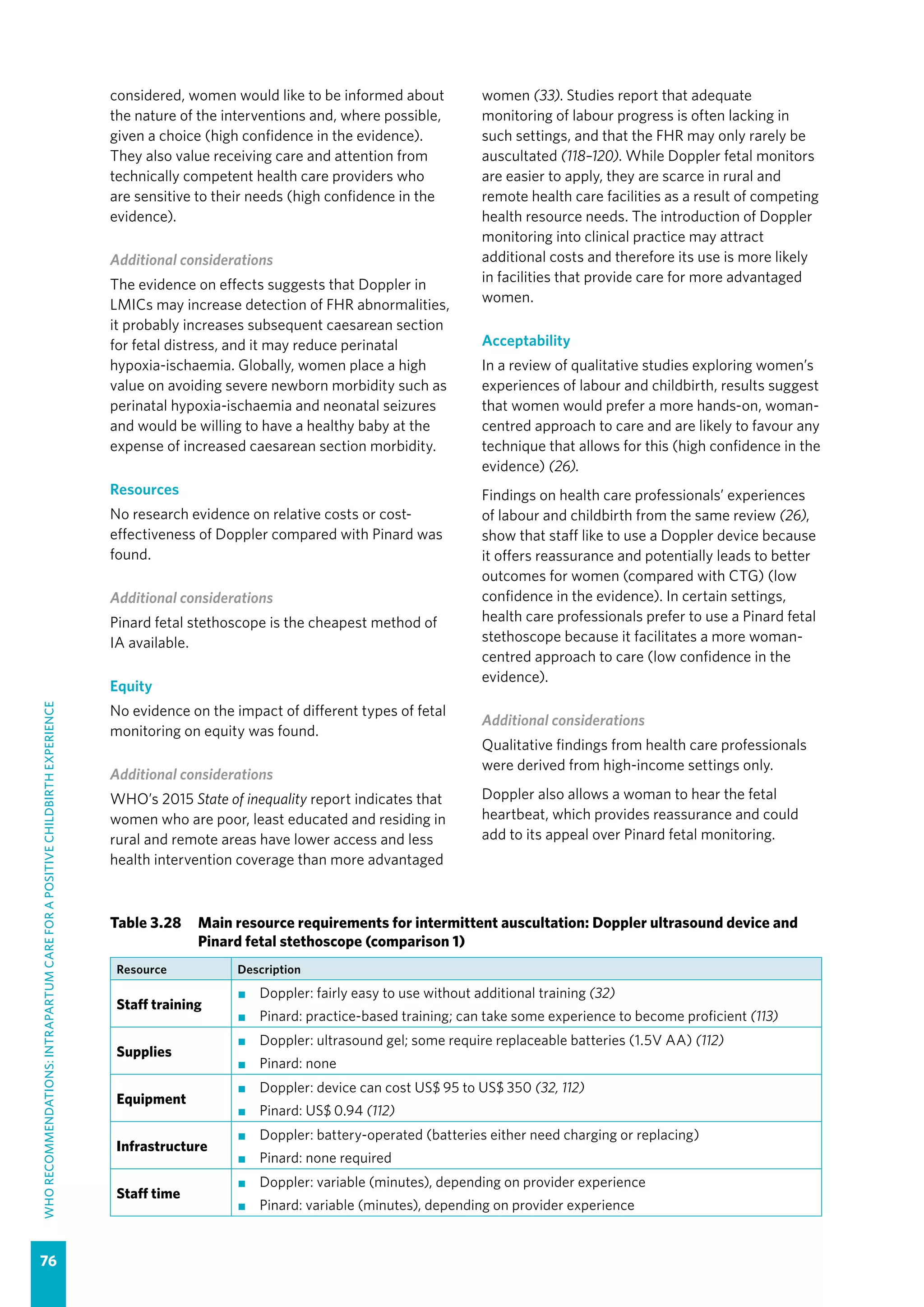 WHO recommendations Intrapartum care for a positive childbirth ...