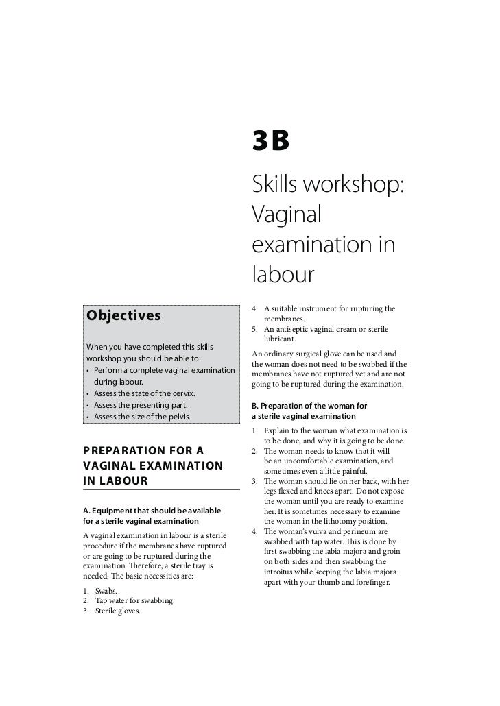 Pelvic exam during labor