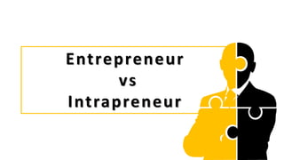 Entrepreneur
vs
Intrapreneur
 