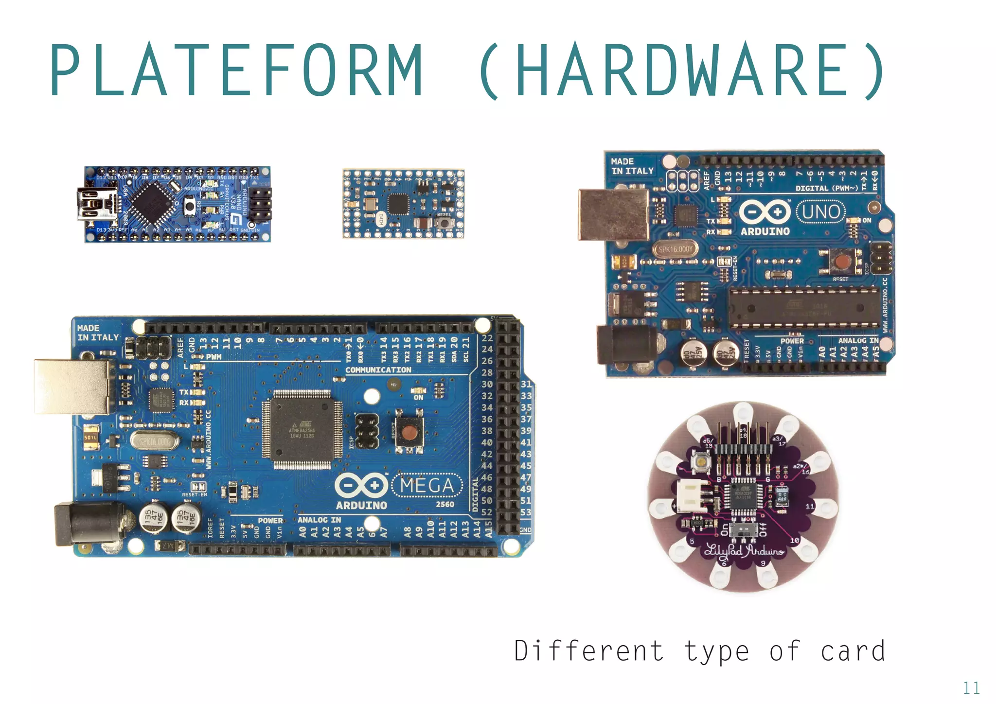 11 
PLATEFORM (HARDWARE) 
Different type of card  