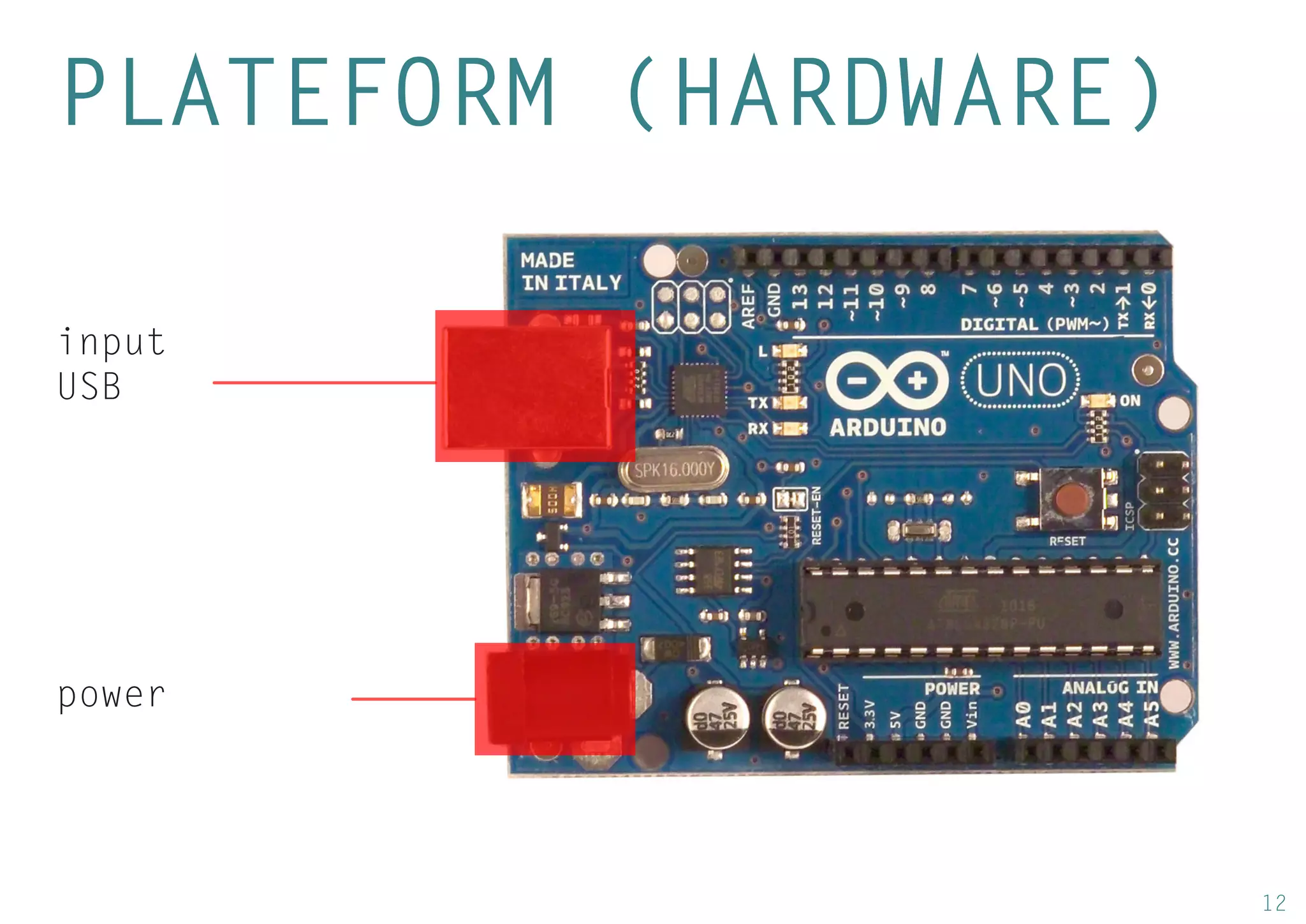 12 
PLATEFORM (HARDWARE) 
input USB 
power  