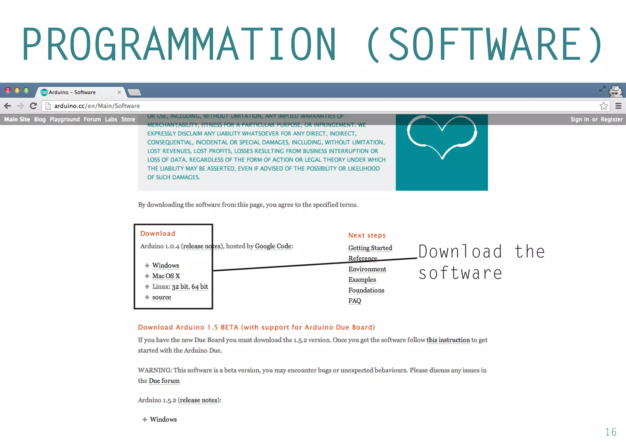 16 
PROGRAMMATION (SOFTWARE) 
Download the software  