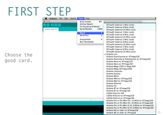 20 
FIRST STEP 
Choose the good card.  