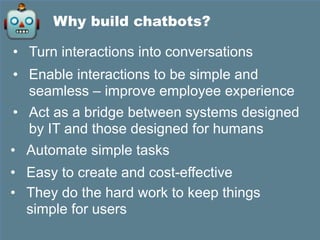 Chatbots 101: an introduction to conversational interfaces for the ...