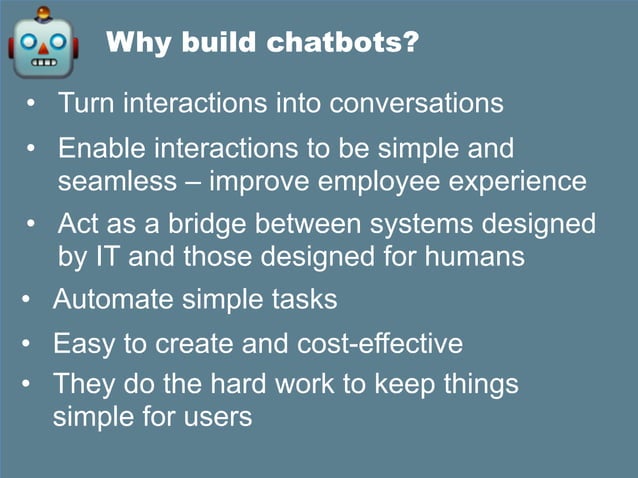 Chatbots 101: an introduction to conversational interfaces for the ...