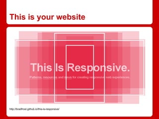 This is your website
http://bradfrost.github.io/this-is-responsive/
 