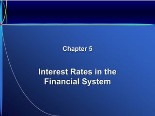 Chapter 5
Interest Rates in the
Financial System
 