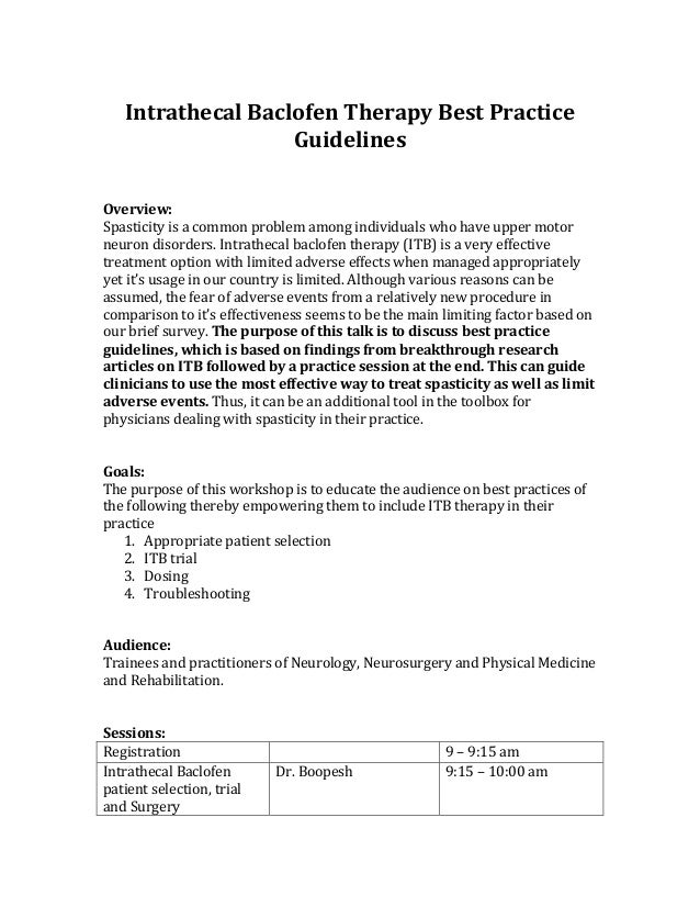 Cost Of Intrathecal Baclofen Pump
