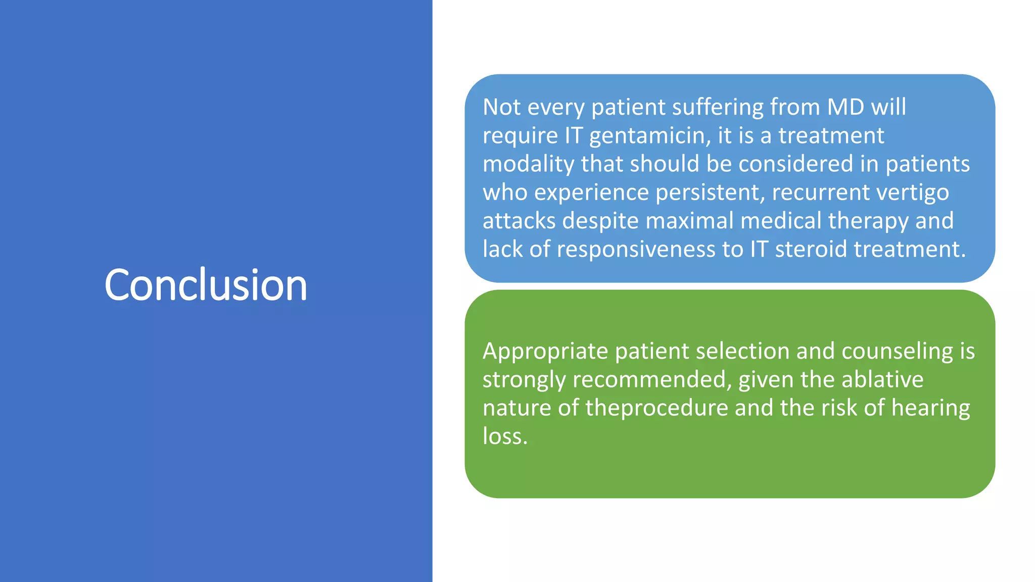Intratympanic gentamicin injections | PPTX