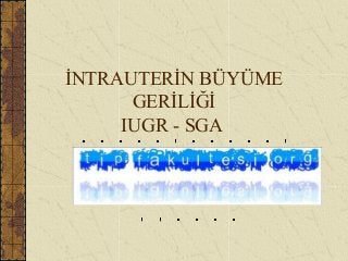 İNTRAUTERİN BÜYÜME
GERİLİĞİ
IUGR - SGA
Prof. Dr. Ayşe Engin Arısoy
2004 - 2005
 