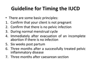 Iuc Checklist INTRA UTERINE CONTRACEPTIVE DEVICE (IUCD).pptx