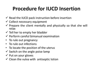 Iuc Checklist INTRA UTERINE CONTRACEPTIVE DEVICE (IUCD).pptx
