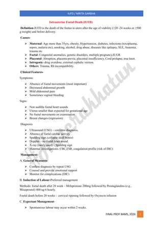 Comprehensive Overview of Intrauterine Foetal Death (IUFD) Management ...
