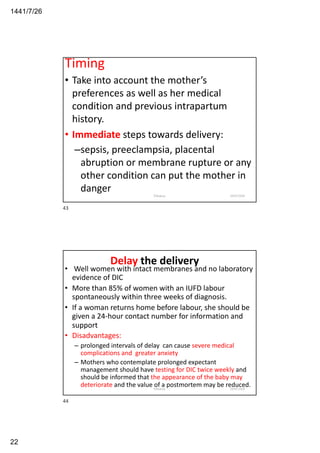 Intrauterine fetal demise (iufd) | PDF
