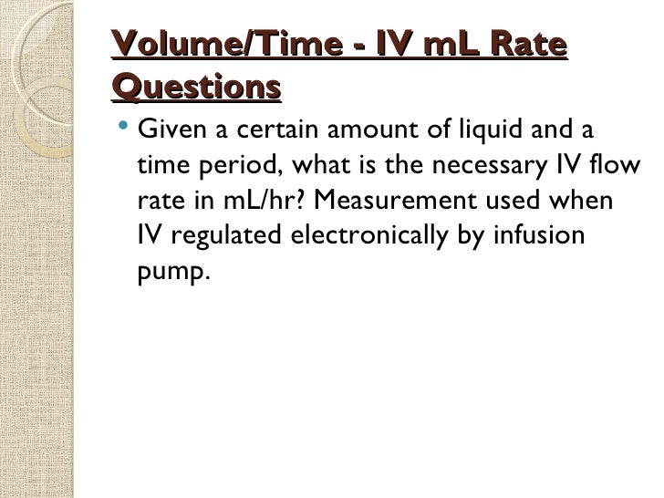Intravenous fluid computations