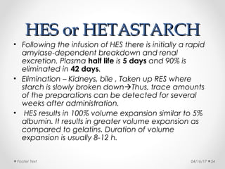 Hetastarch Injection Intravenous fluids | PPT