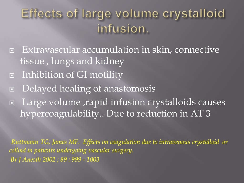 Intravenous fluids crystalloids and colloids