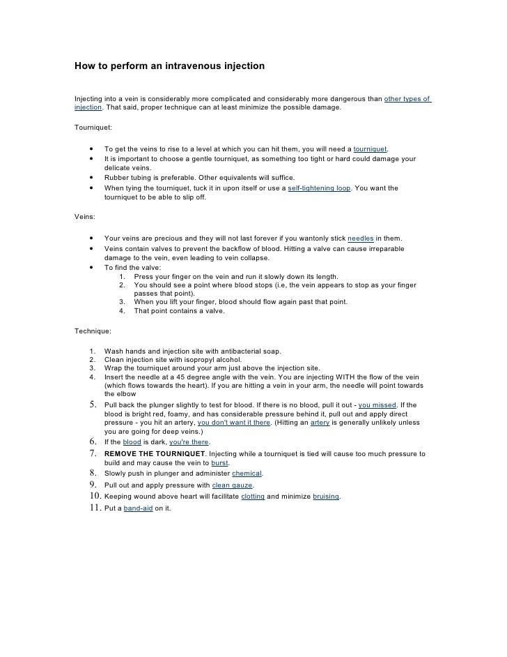 Intravenous Injection (Iv)