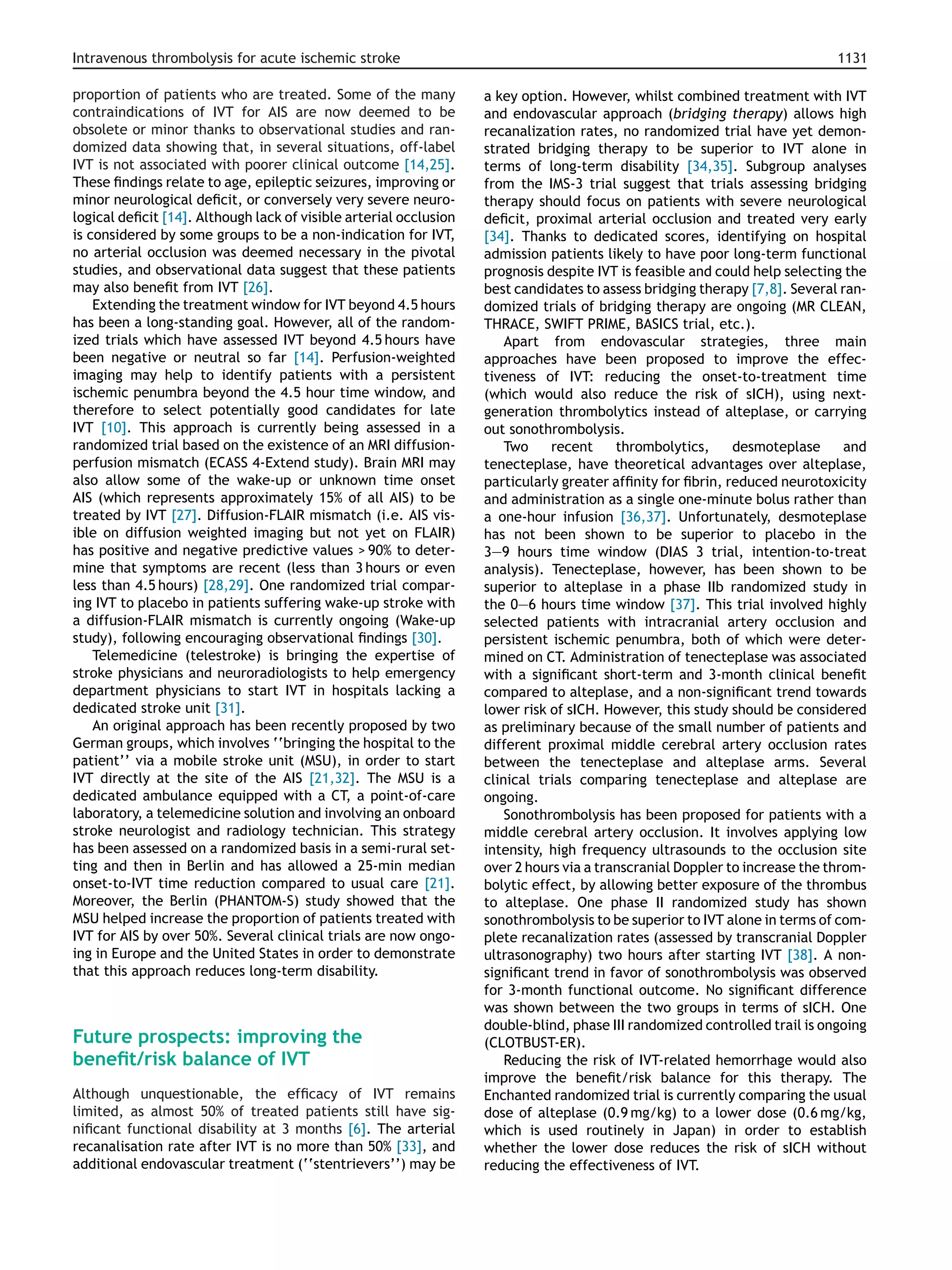 Intravenous thrombolysis for acute ischemic stroke 2014 | PDF