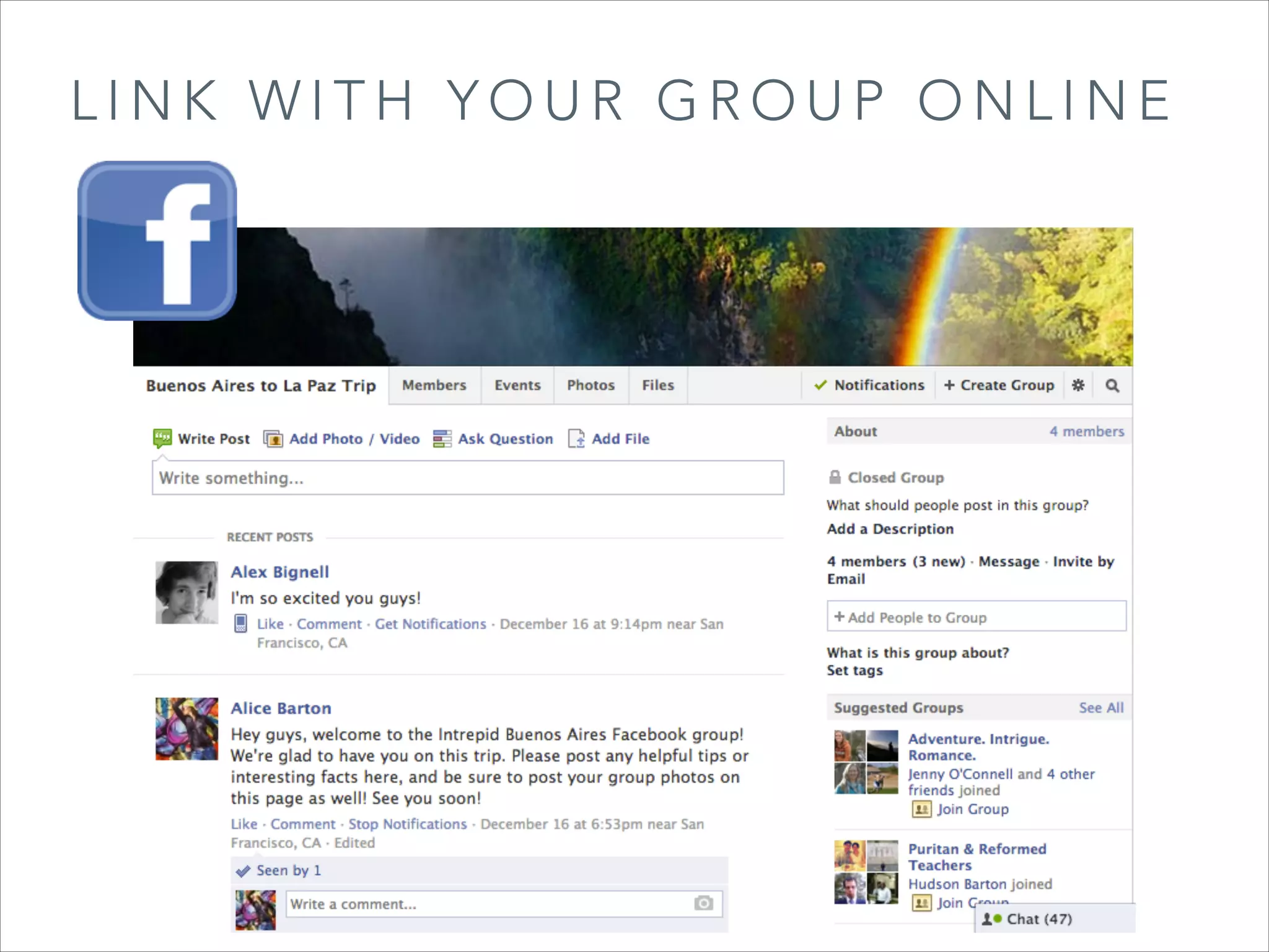 LINK WITH YOUR GROUP ONLINE

 