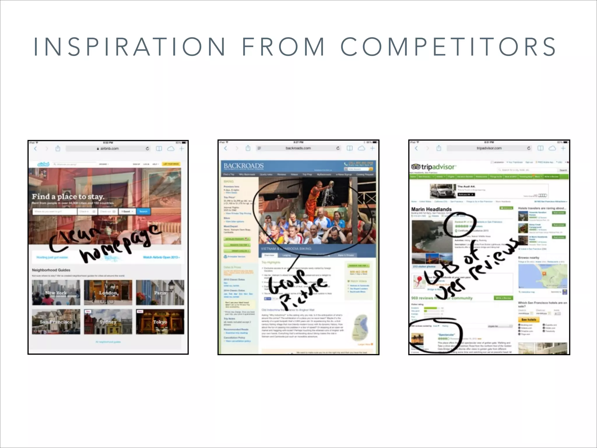 I N S P I R AT I O N F R O M C O M P E T I T O R S

 