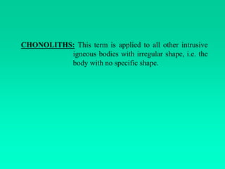 Forms of igneous rock bodies and textures | PPT