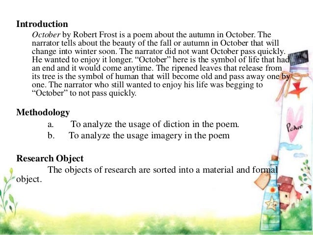 robert frost october analysis