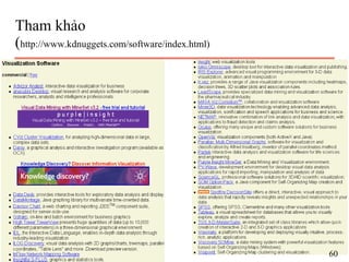 Tham khảo
(http://www.kdnuggets.com/software/index.html)
60
 