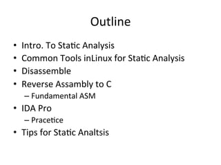 Intro. to static analysis | PDF