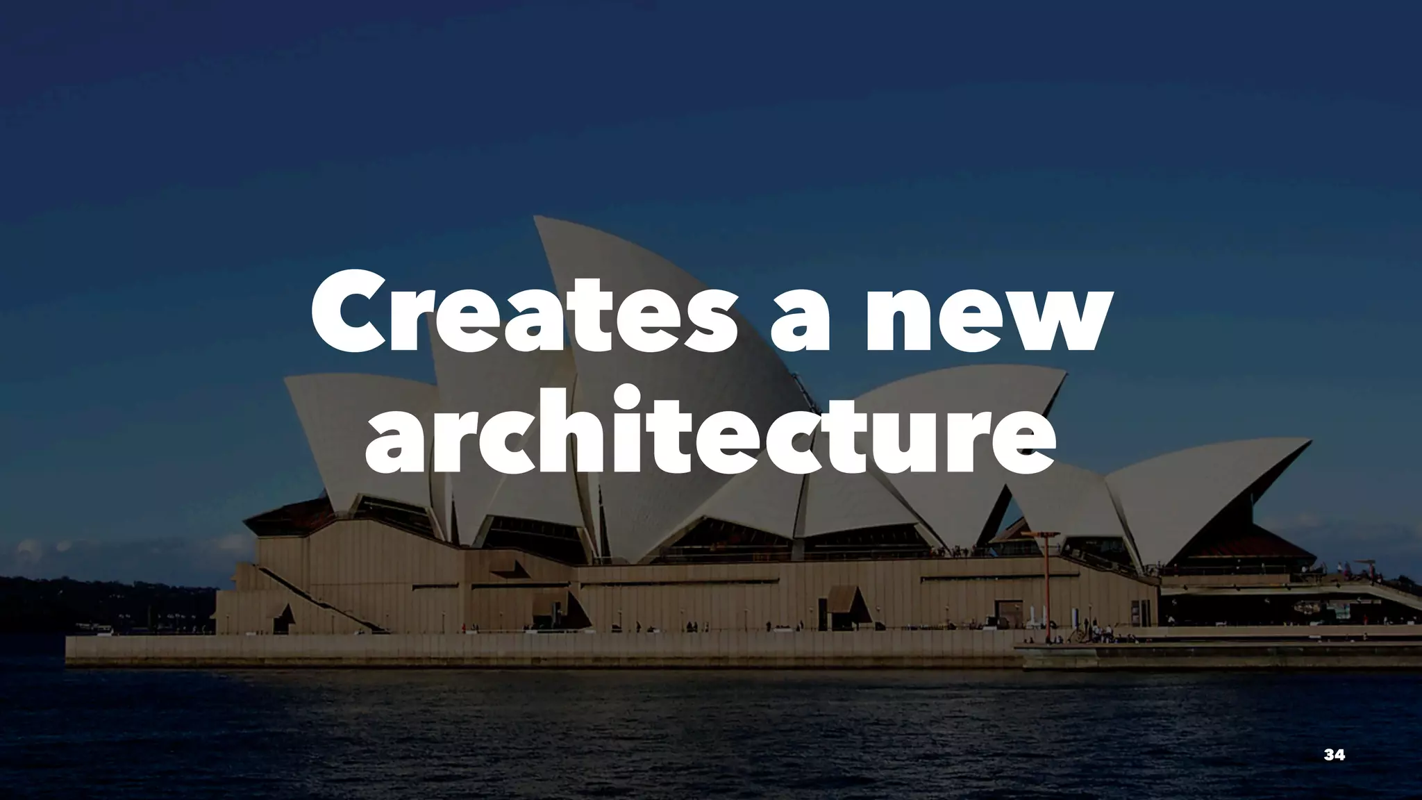 Creates a new 
architecture 
34 
 