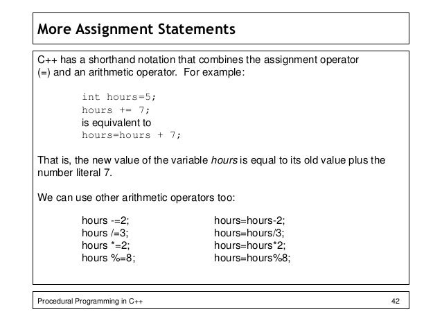 assignment statements in compiler