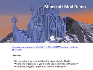 Intro to STEM for Girls: Using JavaScript to Mod Minecraft | PPT